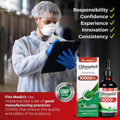 FITO MEDIC'S Lab | Liquid Chlorophyll | Chlorophyll Liquid Drops | 50 mg 200:1 Ratio Extract per Serving. FITO MEDIC'S