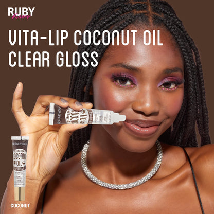 Ruby Kisses Broadway Vita-Lip Clear Lip Gloss (3 Pack Mango Butter, Rosehip, Coconut Oil), Ultra-Hydrating & Soothing Formula with Vitamin Oils, High-Shine Non-Sticky Finish, Healing Lip Balm Ruby Kisses