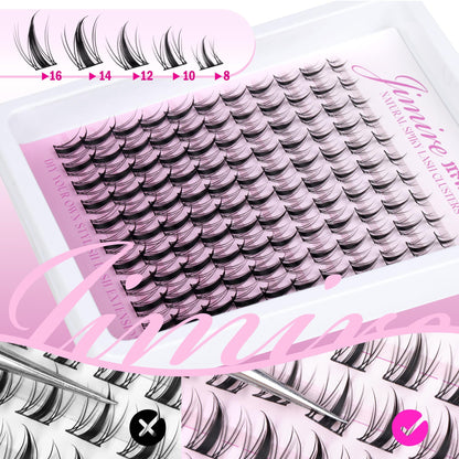 Manga Lash Clusters Natural Look Wispy Lashes Clusters Anime D-Curly Cluster Eyelash Extensions 110 Pcs 8-16MM Fairy Individual Cluster Lashes Wet-Look Lash Extensions JIMIRE