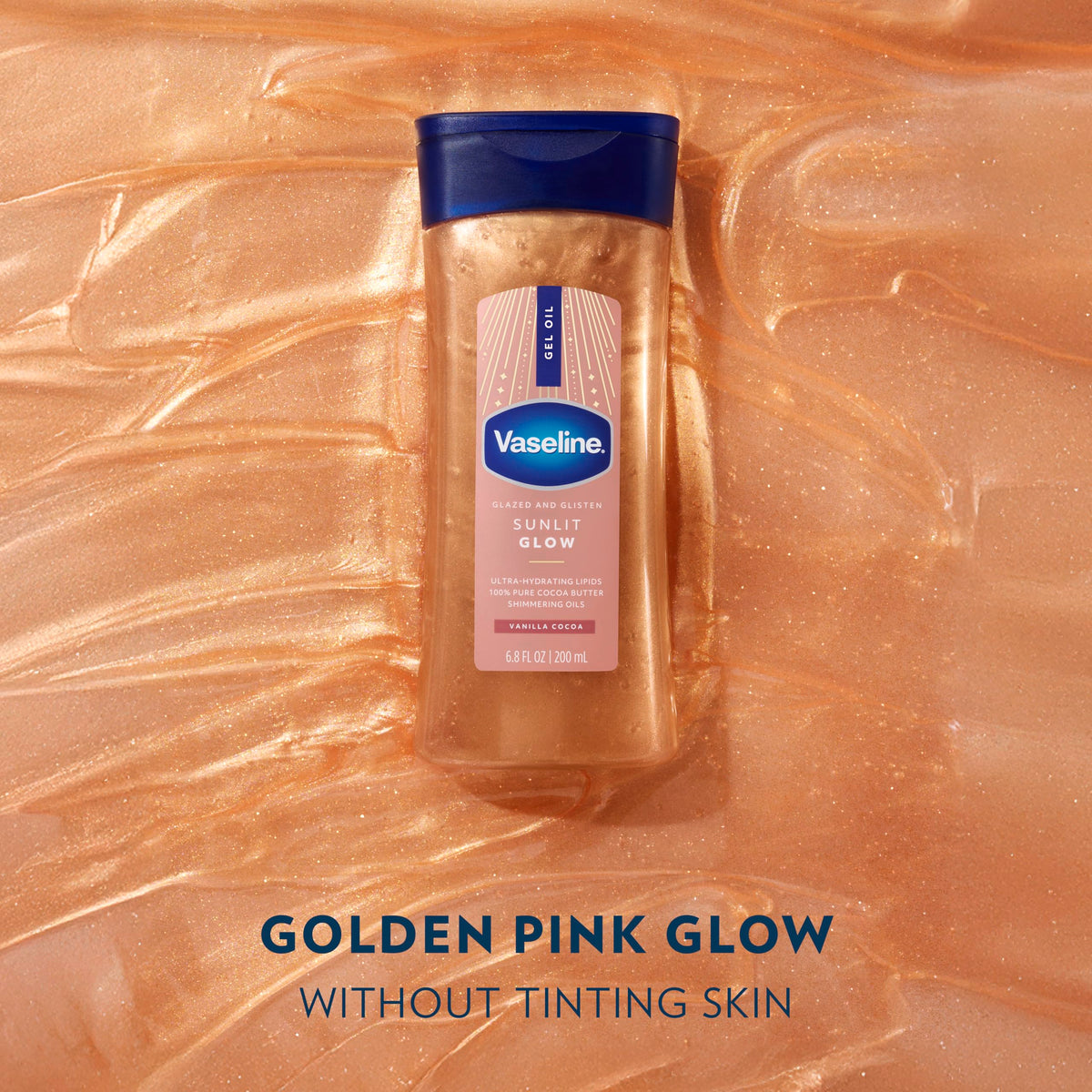 Vaseline Glazed and Glisten Sunlit Glow Body Gel Oil Shimmering 6.8oz 1ct Vaseline