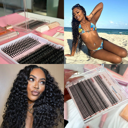 CORUSCATE Lash Clusters Spiky Ultra Long 12-22mm Spikes 7-9mm Bottom Lash CORUSCATE