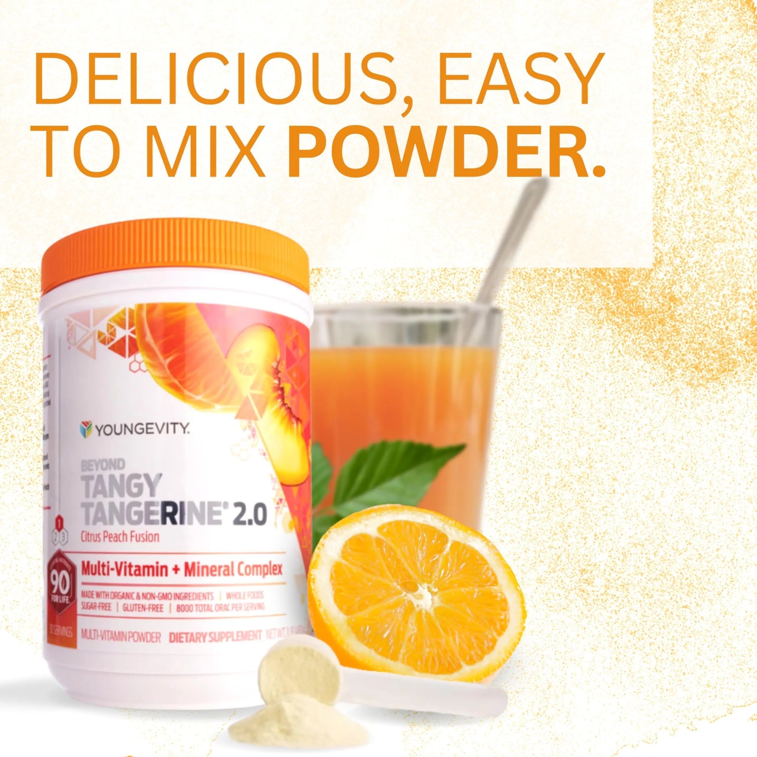 Youngevity Beyond Tangy Tangerine 2.0 Citrus Peach Ultimate Multi-Vitamin & Mineral Complex - Made with Natural & Whole Foods | 8,000 ORAC | 2 Canisters Youngevity buy australia supplements