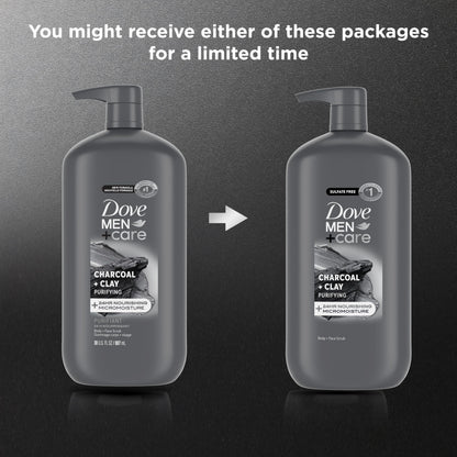 DOVE MEN + CARE Body and Face Scrub, Charcoal Body Wash, 30 oz DOVE MEN + CARE