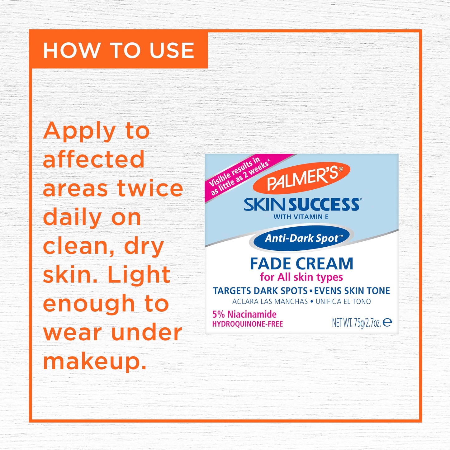 Palmer's Skin Success Anti-Dark Spot Fade Cream with Vitamin E and Niacinamide, for All Skin Types 2.7 Ounce Palmer's