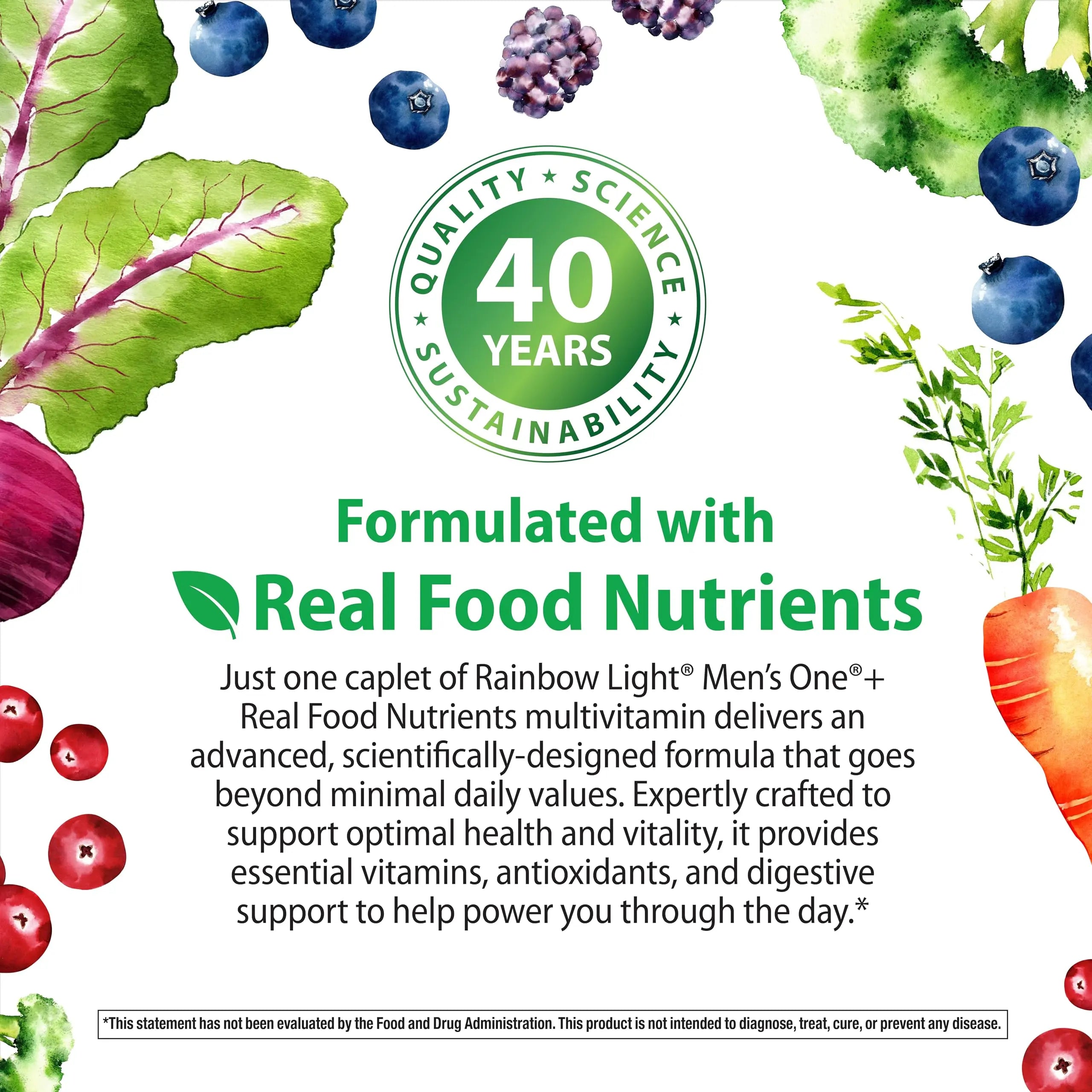 Rainbow Light Mens Multivitamin One + | 60 Caplets | Supports Energy & Antioxidant Health | with Real Food Nutrients, Digestive Enzymes & Probiotics Rainbow Light buy australia supplements