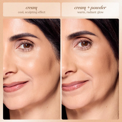 tarte macaron sculpt & bronze duo – 2-in-1 Cream + Baked Powder Bronzer, Contour Powder Face Makeup, Peptides and Hyaluronic Acid Hydrates & Plumps, vegan & cruelty-free, full size, brown sugar tarte