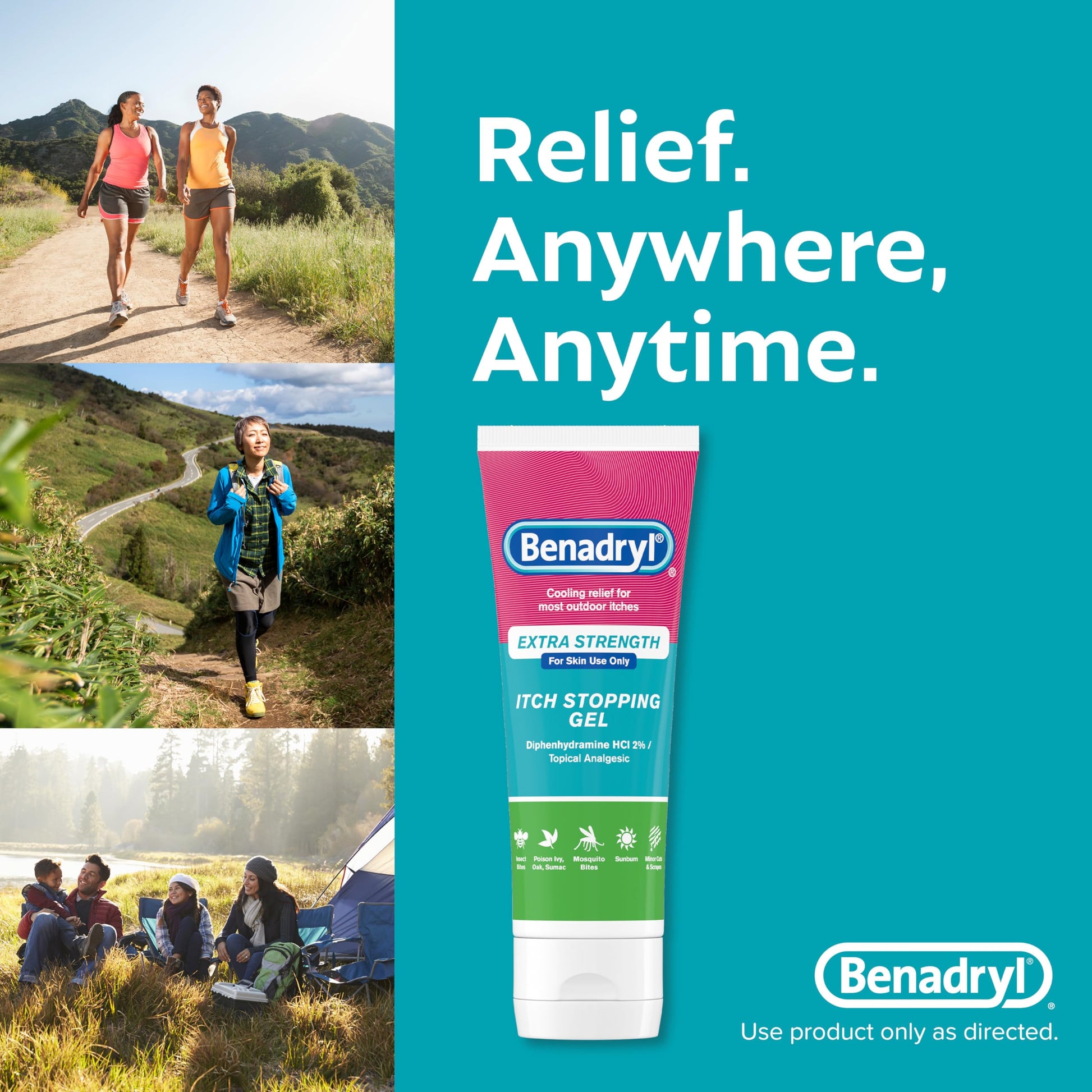 Benadryl Extra Strength Anti Itch Relief Gel, 2% Diphenhydramine HCl, Relief from Insect Bites, Sunburn & More, Great for Camping Essentials, 3.5 fl oz Benadryl buy australia supplements