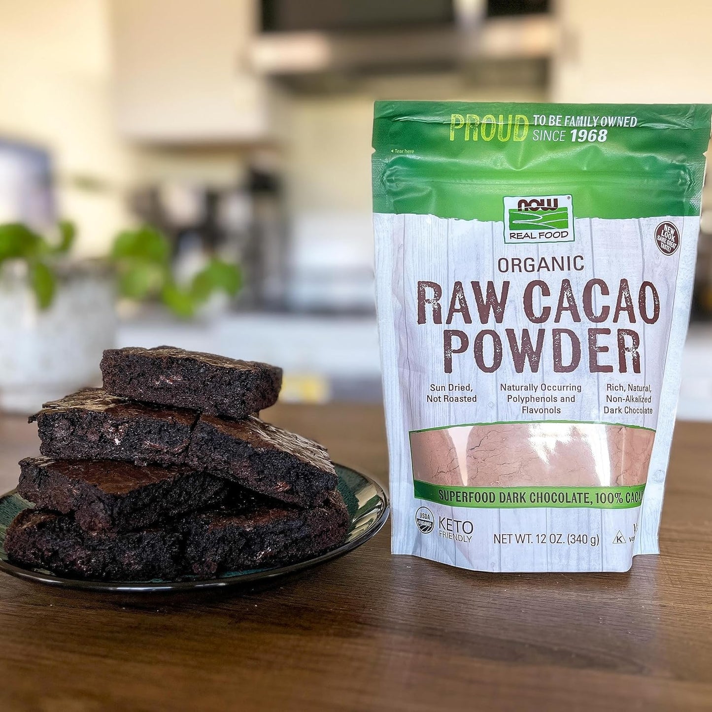 NOW Foods, Organic Raw Cacao Powder, with Polyphenols and Flavonols, Sun-Dried, Intensely Rich Flavor, 12-Ounce (Packaging May Vary) Gsupps Australia