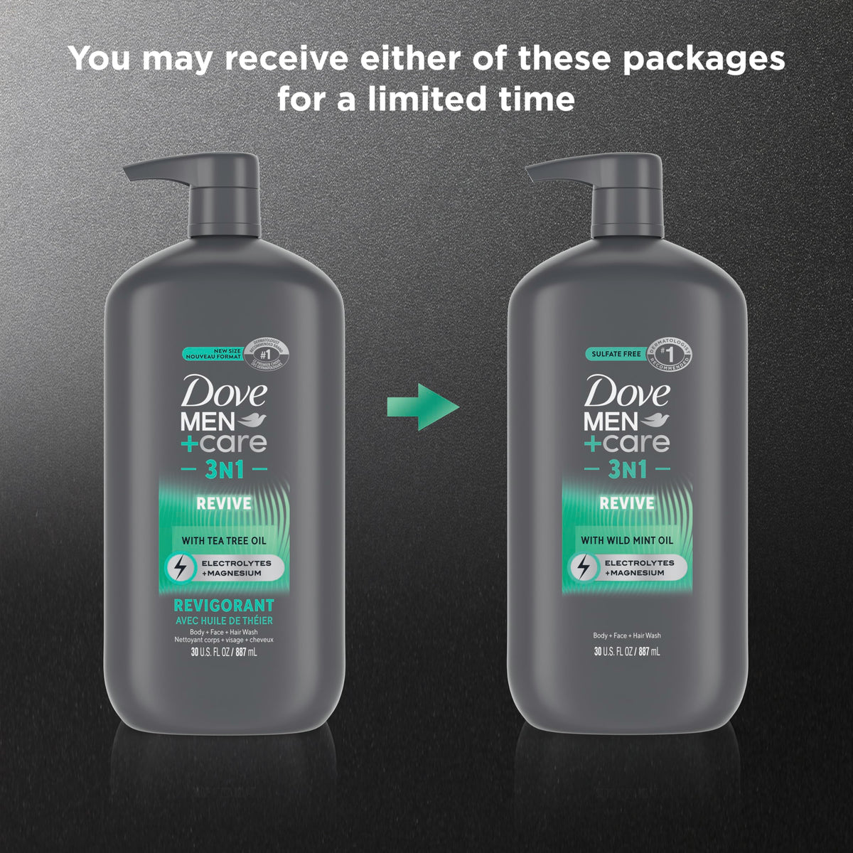 DOVE MEN + CARE Body & Face Wash Invigorating Revive 3N1 with 30 oz DOVE MEN + CARE