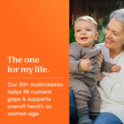 One A Day Multivitamin for Women 50 and Over Tablets, Womens Multivitamin 50 plus with Vitamins D, C, E, Zinc & Biotin, Daily Vitamins ONE A DAY
