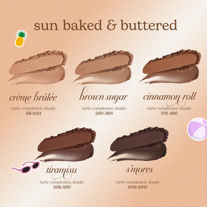 tarte macaron sculpt & bronze duo – 2-in-1 Cream + Baked Powder Bronzer, Contour Powder Face Makeup, Peptides and Hyaluronic Acid Hydrates & Plumps, vegan & cruelty-free, full size, brown sugar tarte