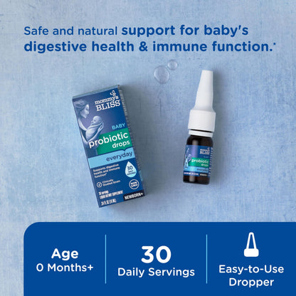 Mommy's Bliss Baby Probiotic Drops Everyday - Gas, Constipation, Colic Symptom Relief - Newborns & Up Mommy's Bliss