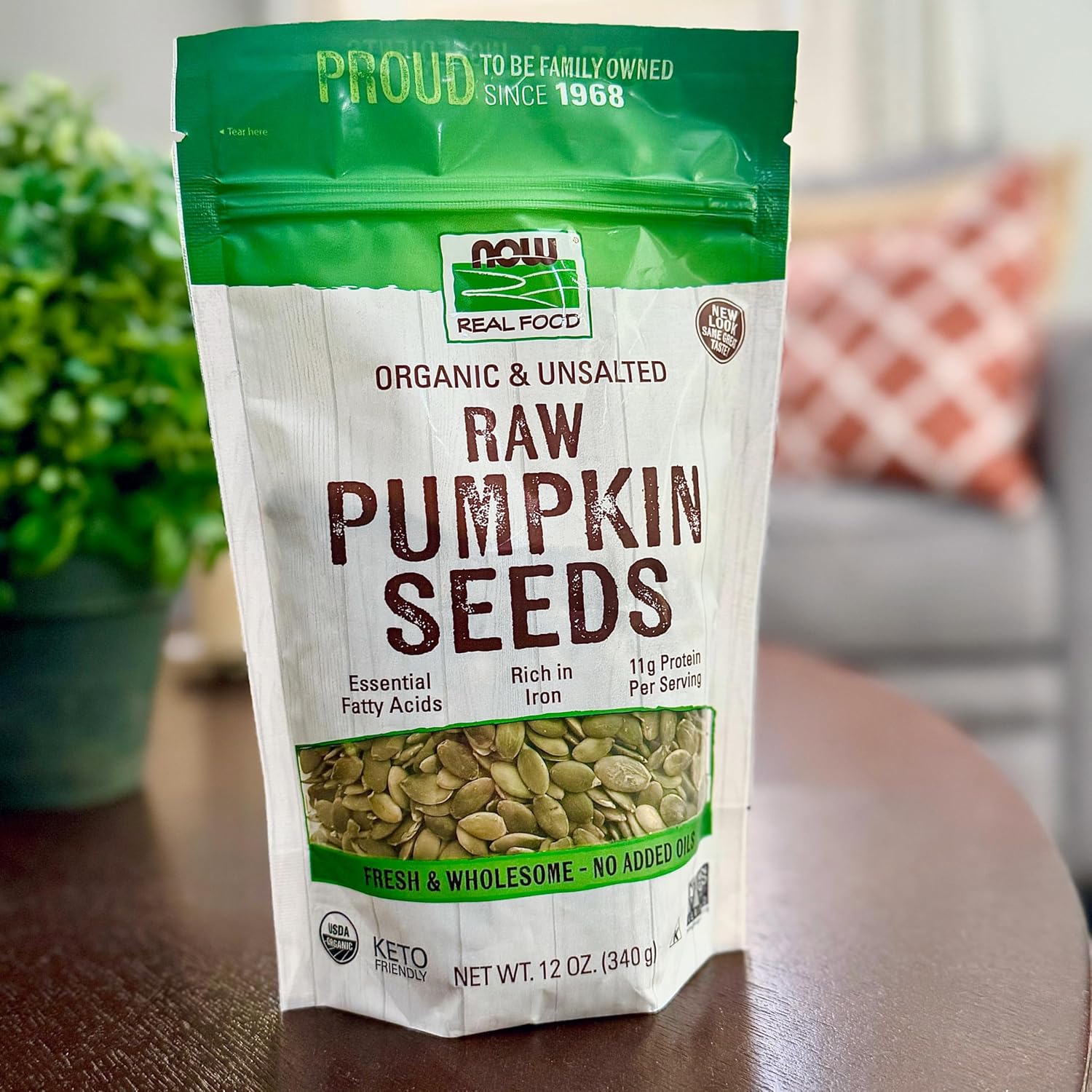 NOW Foods, Organic Pumpkin Seeds, Raw and Unsalted, Excellent Source of Protein and Iron, Certified Non-GMO, Keto-Friendly Snack, 12-Ounce (Packaging May Vary) Gsupps Australia