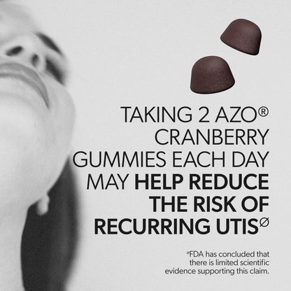 AZO Cranberry Urinary Tract Health Gummies Dietary Supplement, 2 Gummies = 1 Glass of Cranberry Juice, Helps Cleanse & Protect AZO