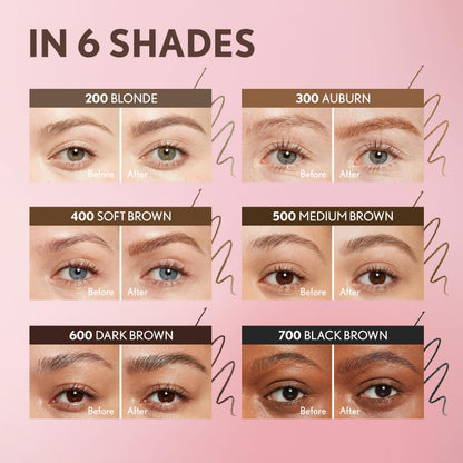 Covergirl Clean Fresh Brow Nano, 500 Medium Brown, Eyebrow Pencil, Ultra-Precise Tip, Waterproof, Transfer-Resistant, Built-In Spoolie, Vegan Formula, 0.001oz COVERGIRL