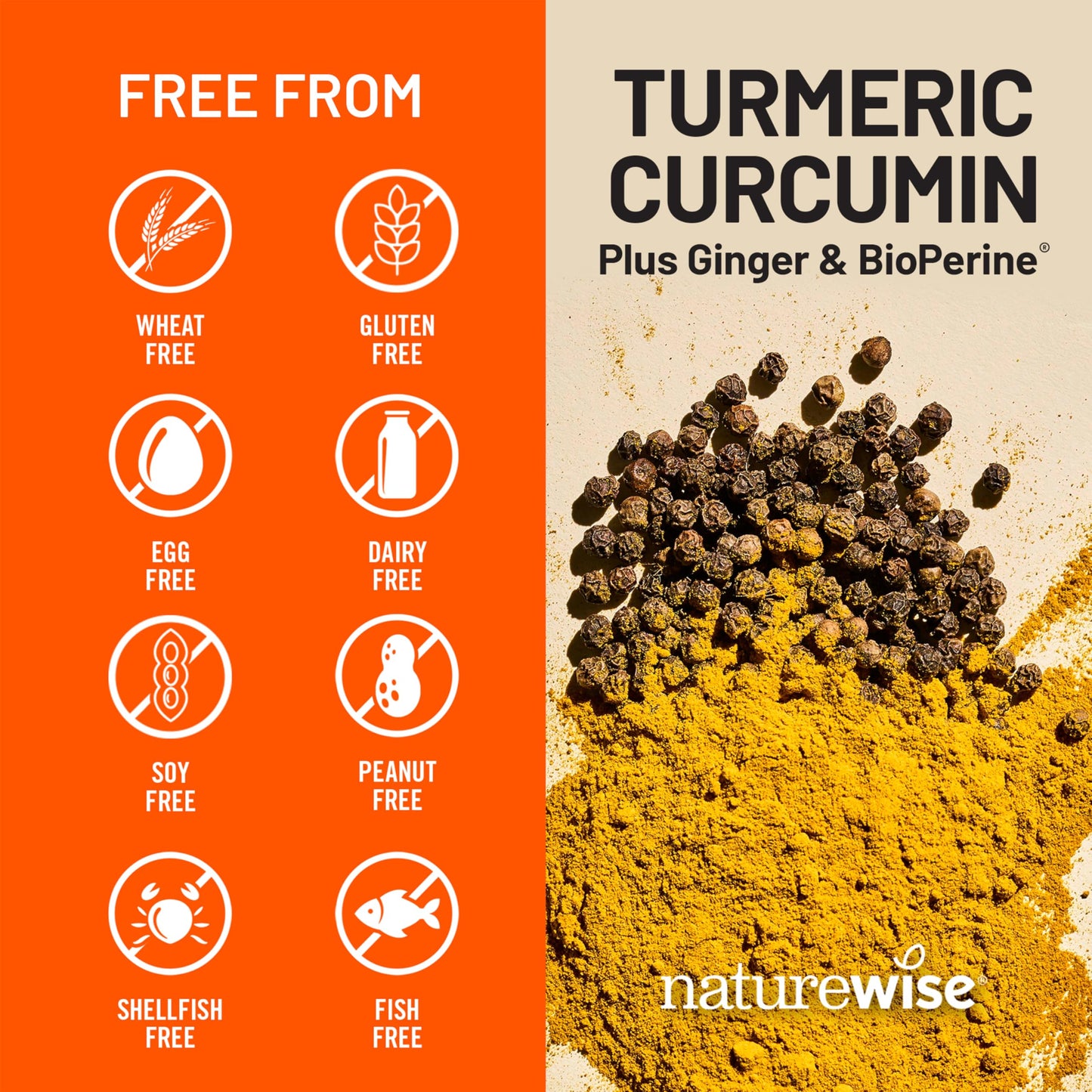NatureWise Curcumin Turmeric 2250mg - 95% Curcuminoids & BioPerine Black Pepper Extract for Advanced Absorption - Daily Joint and Immune Health Support NatureWise