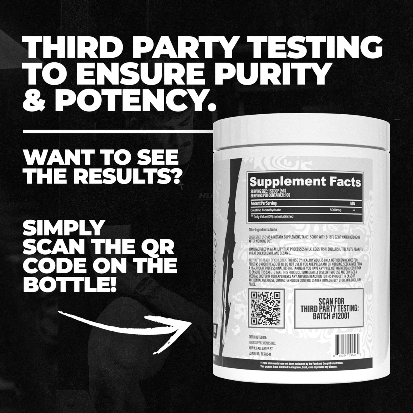 Pure Micronized Creatine Monohydrate Powder - Third Party Tested, 500 Grams, Micronized for Optimal Absorption, Clinically Dosed, No Additives, Unflavored & Easy to Mix (100 Servings)