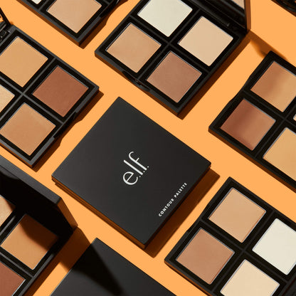 e.l.f. Contour Palette, 4 Shades, Customizable, Easy to Apply, Sculpts, Shades, Brightens, Light/Medium, Infused with Vitamin E, All-Day Wear, 0.56 Oz e.l.f.