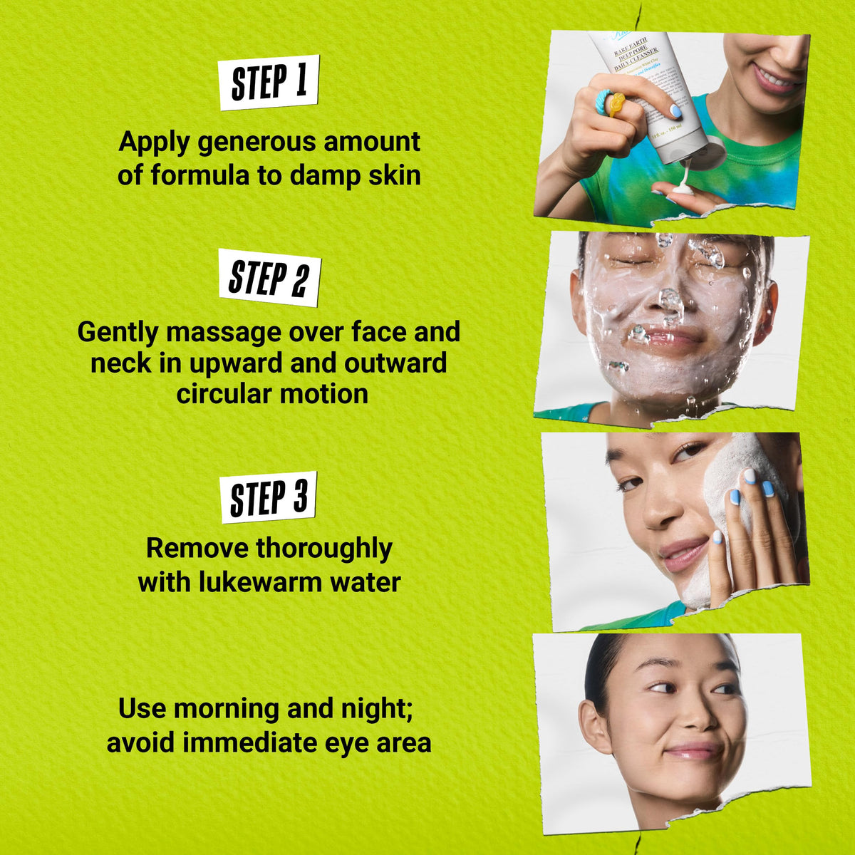Kiehl's Rare Earth Deep Pore Daily Cleanser, Gentle Exfoliating Face Wash for Oily Skin, Detoxifies & Exfoliates Skin, Minimizes Pores, with Amazonian White Clay, Fragrance-free - 5 fl oz Kiehl's