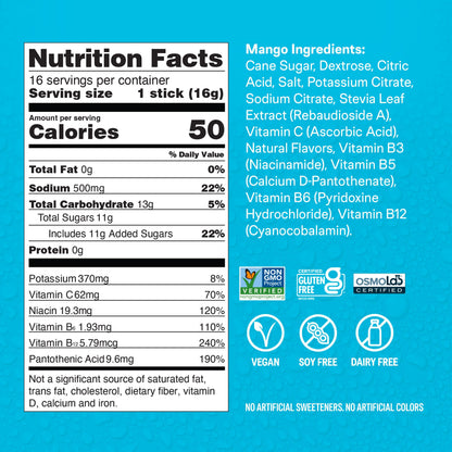 Liquid I.V.® Hydration Multiplier - Mango | Electrolyte Powder Drink Mix | 1 Pack (16 Servings) Liquid I.V.Buy Supplements Australia