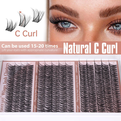 Medium Lash Clusters Short Wispy C Curl Eyelash Clusters 12-16MM Individual Eyelashes Natural Cluster Eyelash Extensions Natural Looking Cluster Lashes by Geeneiya (C Curl,12-14-16) Geeneiya