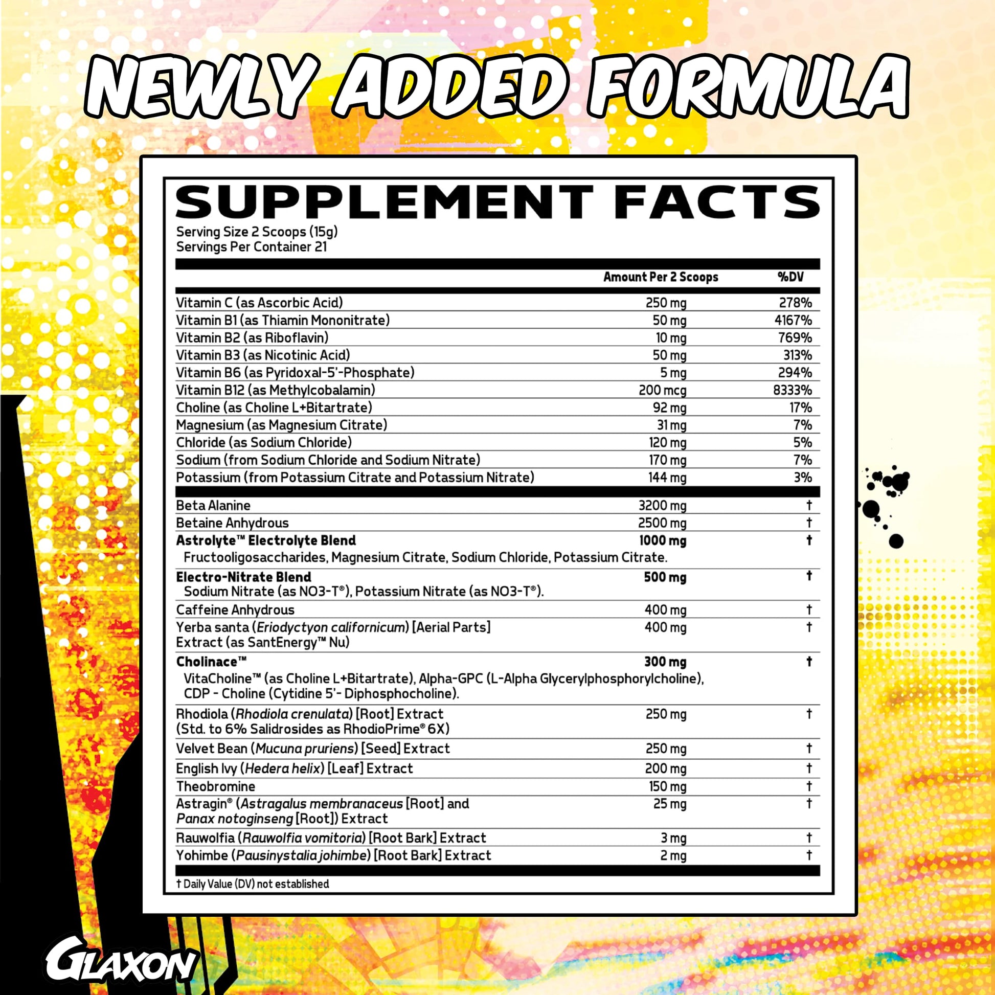 Glaxon Specimen Max High Stim Pre-Workout | 400mg Caffeine + 3200mg Beta Alanine Glaxon buy australia supplements