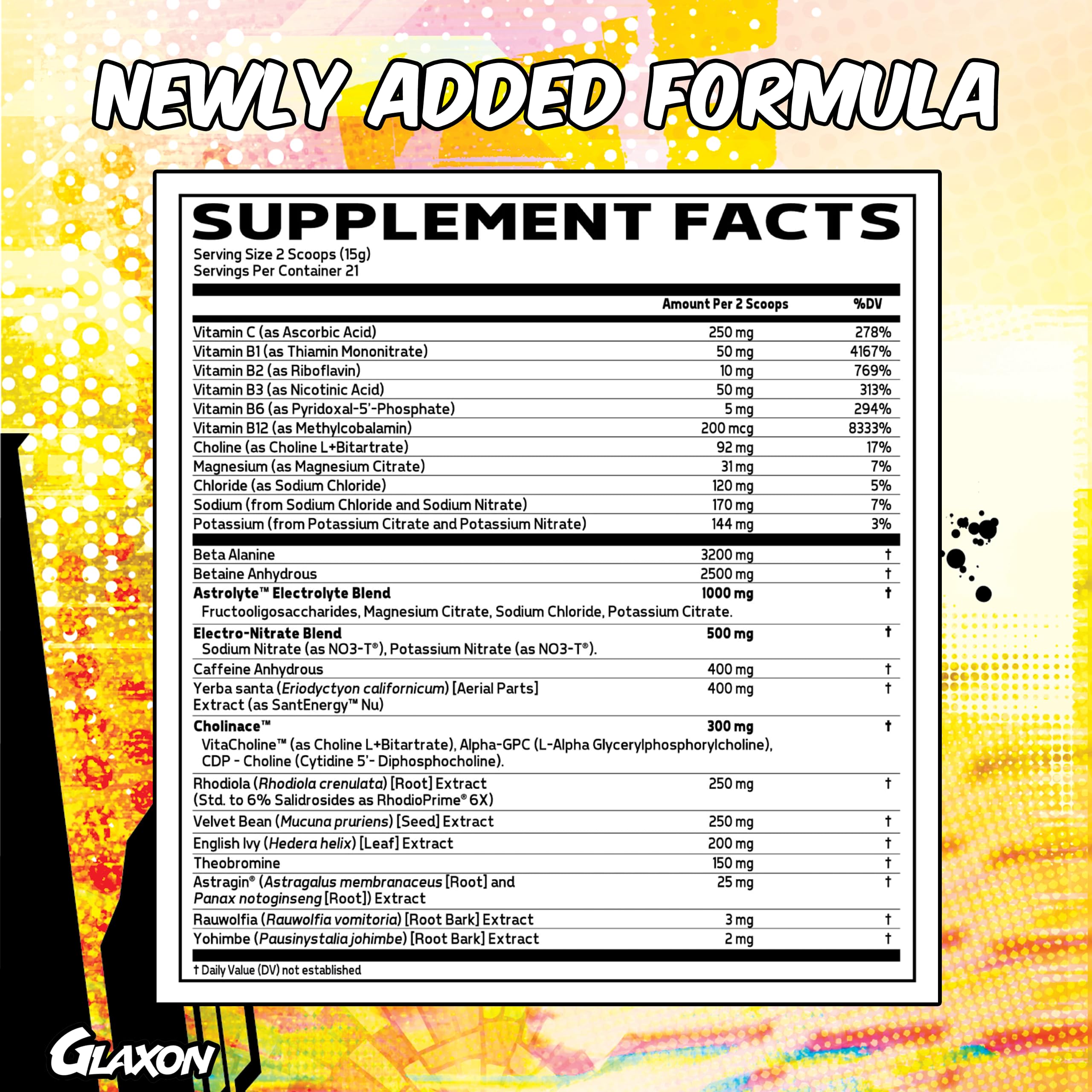 Glaxon Specimen Max High Stim Pre-Workout | 400mg Caffeine + 3200mg Beta Alanine Glaxon buy australia supplements