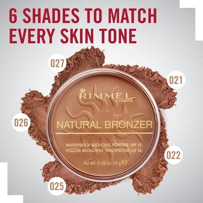 Rimmel London Natural - 022 Sun Bronze - Bronzer, Matte Finish, 0.49oz Rimmel