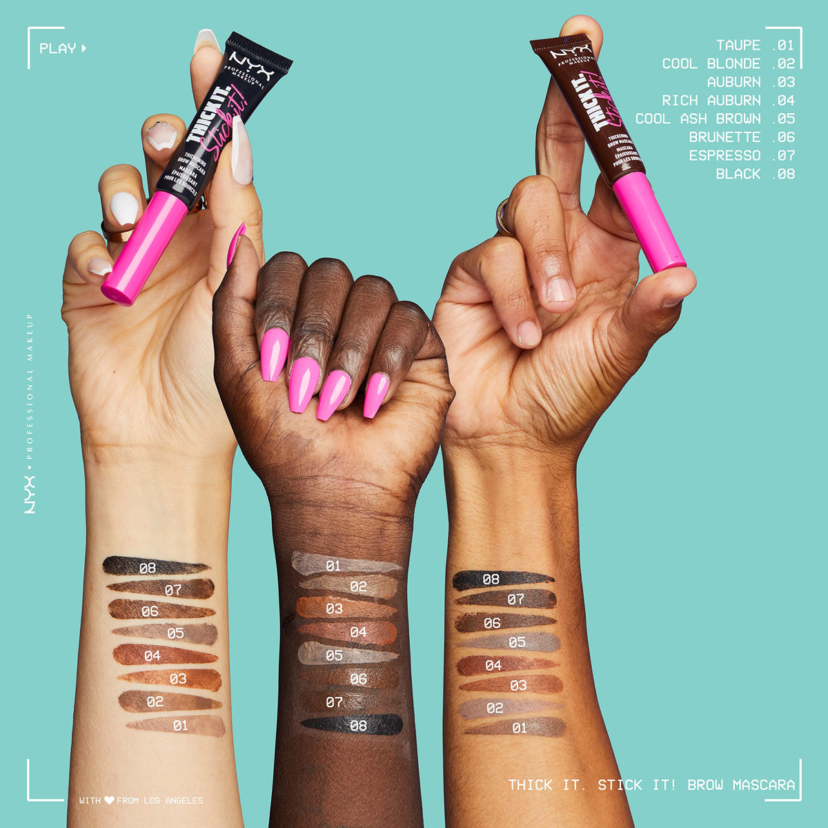 NYX PROFESSIONAL MAKEUP Thick It Stick It Thickening Brow Mascara, Eyebrow Gel - Brunette NYX PROFESSIONAL MAKEUP
