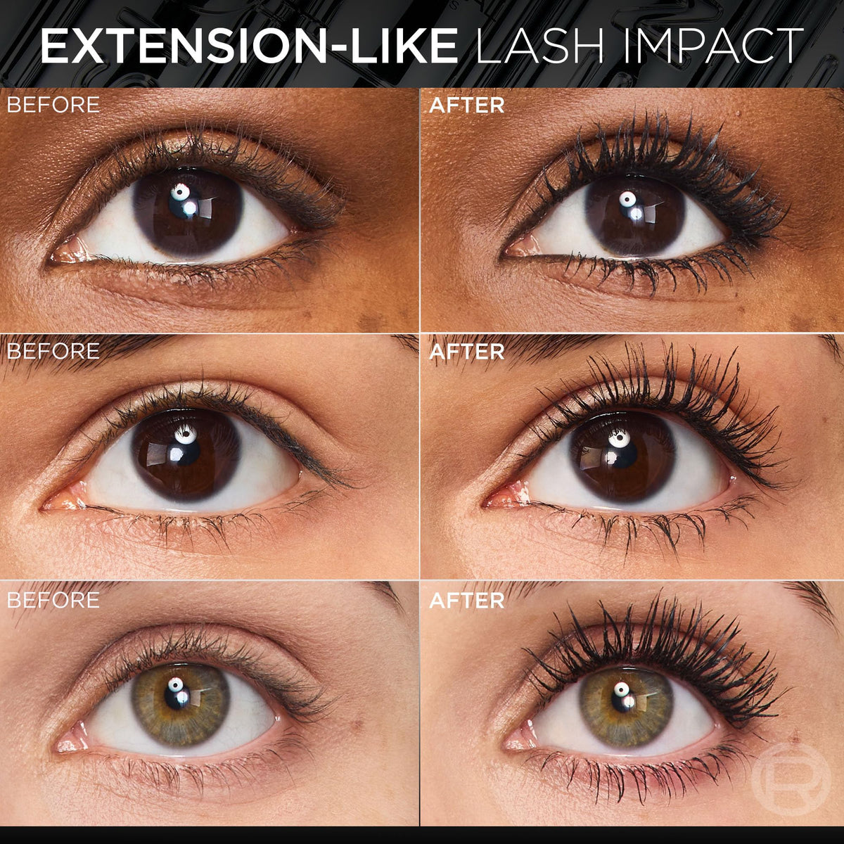 L'Oreal Paris Extensionist Mascara, Lengthening, Volumizing, and Curling Formula For a Lash Extension Eye Makeup Look, Washable Blackest Black L'Oreal Paris