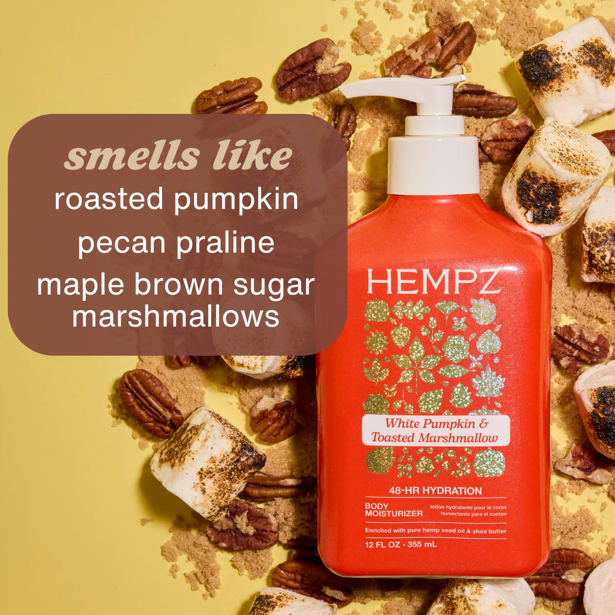 Hempz White Pumpkin & Toasted Marshmallow Body Moisturizer, 12 fl.oz. Hempz