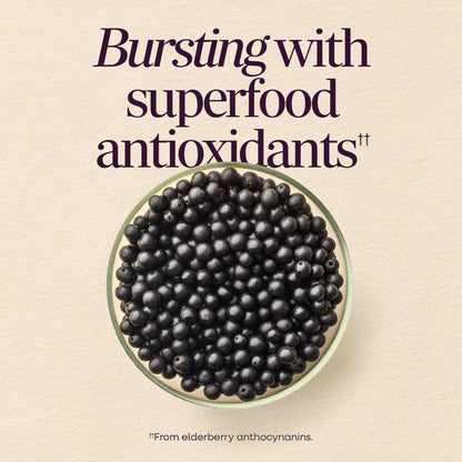Nature’s Way Sambucus Elderberry Gummies, Immune Support Gummy for Adults & Kids Ages 4+ with Black Elderberry Extract, Vitamin C Nature's Way