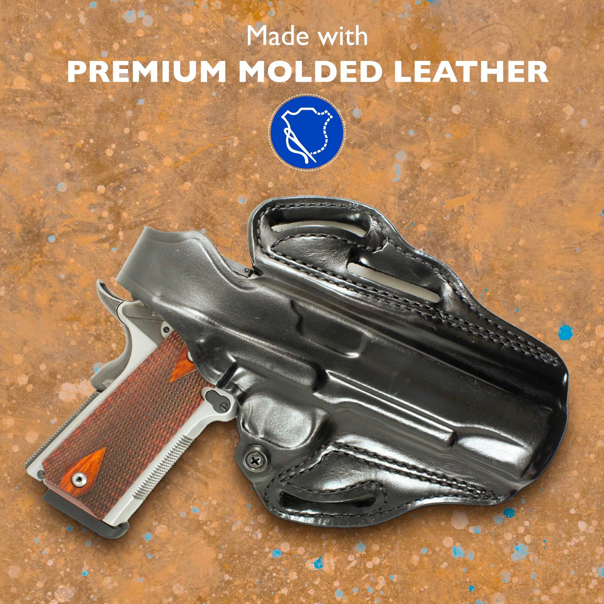 DeSantis Thumb Break Scabbard - OWB Gun Holster for Men and Women, Leather Belt Slide Holster for Pistols, Exact Molding, Secure and Highly Concealable OWB Carry Gsupps Australia