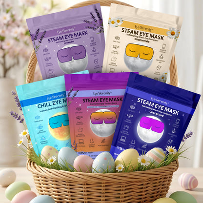 Steam Eye Mask, Self Heating Warm Compress for Dry Eyes I Heated Fast Relief for Stye, Puffy Sensitive Eyes, Moist Heat, Easter Basket Stuffers Lure Essentials