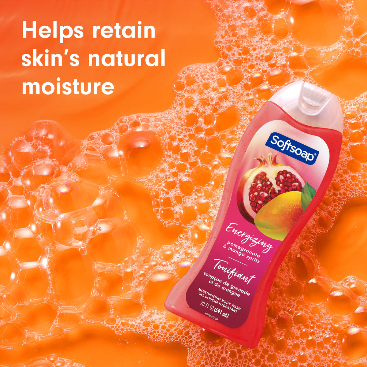 Softsoap Body Wash, Pomegranate & Mango Spritz Body Wash, 20 Fl Oz (Pack of 4) Softsoap