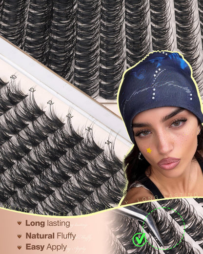 Wispy Lash Clusters Natural Fluffy Eyelash Clusters 10mm 12mm 14mm Short Delyneph