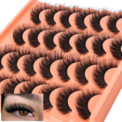 Short Lashes Natural Look False Eyelashes Thick Volume Faux Mink Lashes Pack Wispy Strip Fake Eyelashes Cat Eye Lashes that Look Like Extensions 14 Pairs ALICROWN HAIR