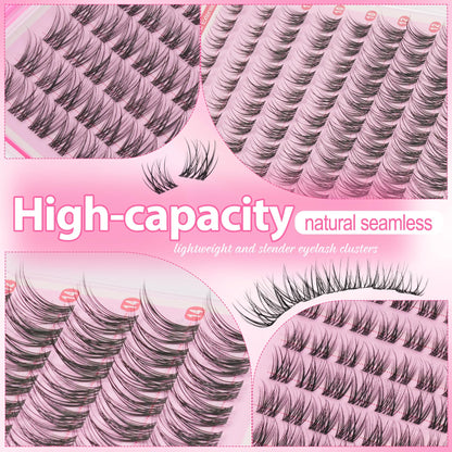 Natural Lash Clusters Kit Short Wispy Eyelash Clusters 8-14MM Clear Band Cluster Lashes Extensions Kit 120Pcs CC-Curly Daily Exquisite Eyelashes Clusters with Bond and Seal and Tweezers Mamzy Luxe