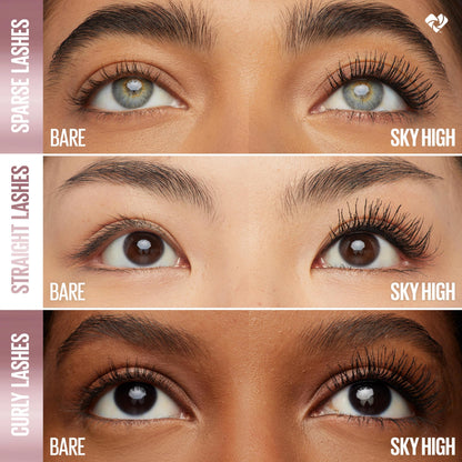 Maybelline Lash Sensational Sky High Washable Mascara Makeup, Volumizing, Lengthening, Defining, Curling, Multiplying, Buildable Formula, Blackest Black, 1 Count MAYBELLINE