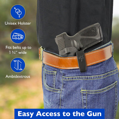 DeSantis Slim-Tuk - IWB Holster for Men and Women, Pistol Holster for Concealed Carry, Suitable for Appendix Wear, Ambidextrous, Made with Kydex, Adjustable Tension, Tuckable 360 C-Clip Gsupps Australia