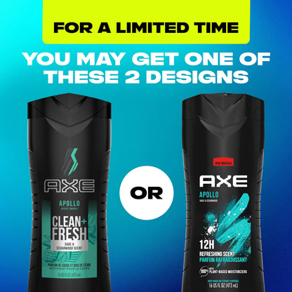 AXE Sage & Cedarwood Body Wash Apollo 4 Count 16 fl oz AXE