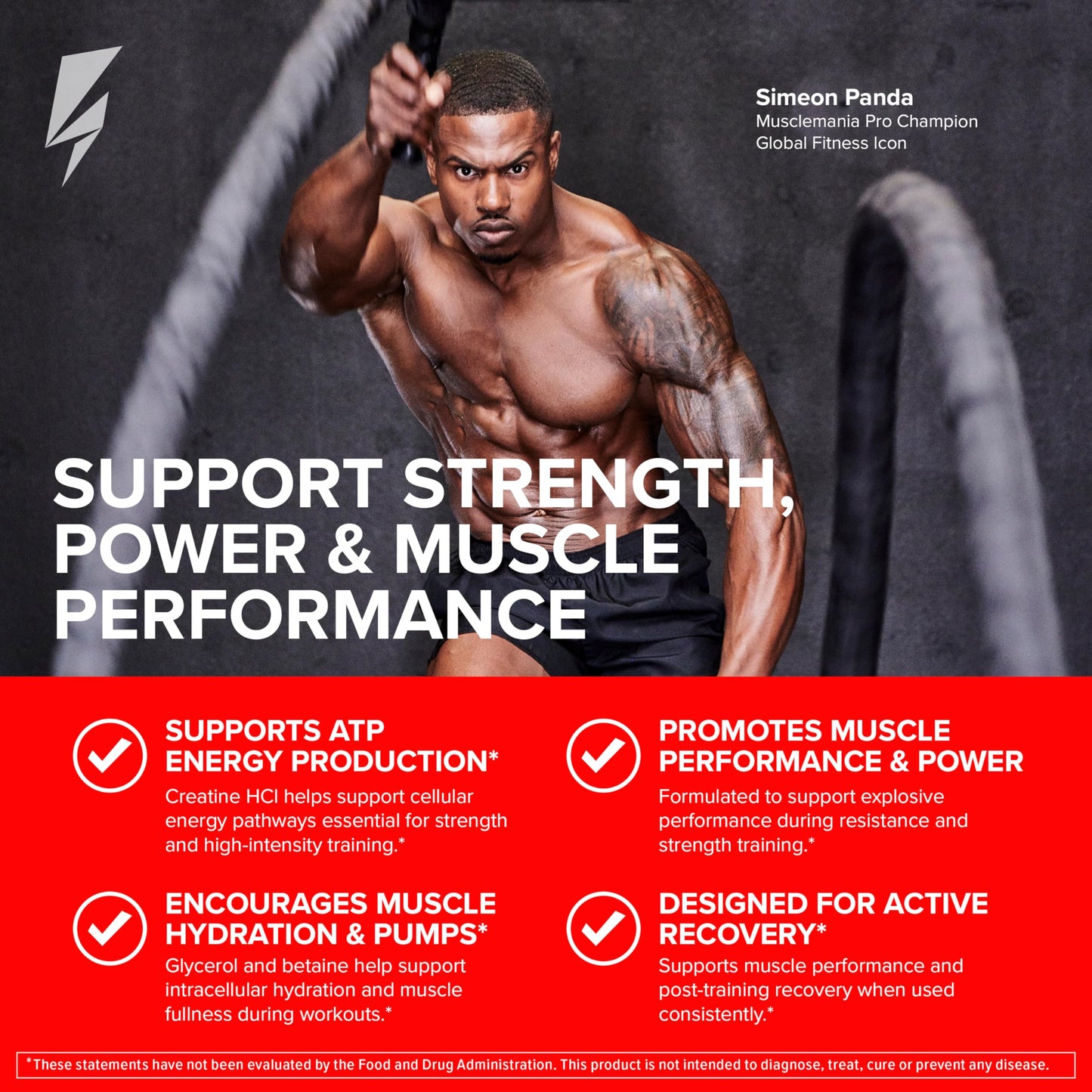 Max Strength HCl - Pre Workout Creatine HCl Powder for Muscle Growth, Endurance & Recovery - No Bloat, Superior Absorption - Pre and Post Workout Supplement for Men & Women (Blueberry Lemonade)