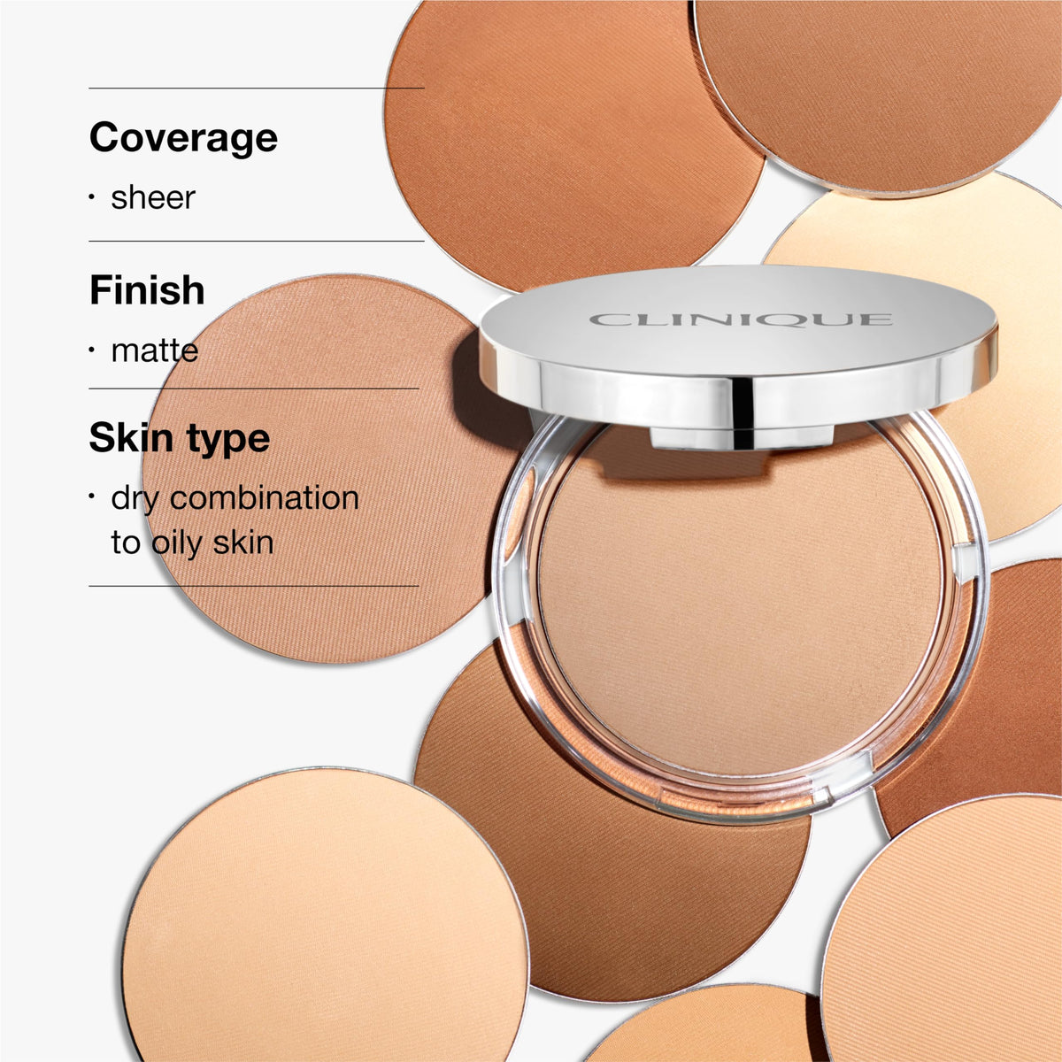 Clinique Stay-Matte Sheer Pressed Face Powder For Oily Skin Types | Sheer Coverage | Minimizes Shine | Makeup & Setting Powder, Stay Neutral Clinique