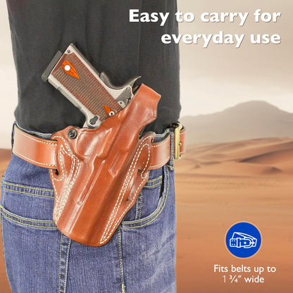 DeSantis Thumb Break Scabbard - OWB Gun Holster for Men and Women, Leather Belt Slide Holster for Pistols, Exact Molding, Secure and Highly Concealable OWB Carry Gsupps Australia