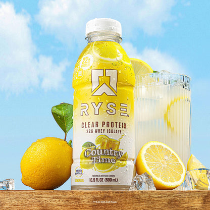 RYSE Clear Protein Drink - Variety Pack - 100 Calories, 22g Whey Isolate Protein Shake, Sugar-Free, 0g Fat & Lactose-Free - Refreshing Ready-to-Drink Beverage - 16.9 fl oz Bottles (12-Pack)