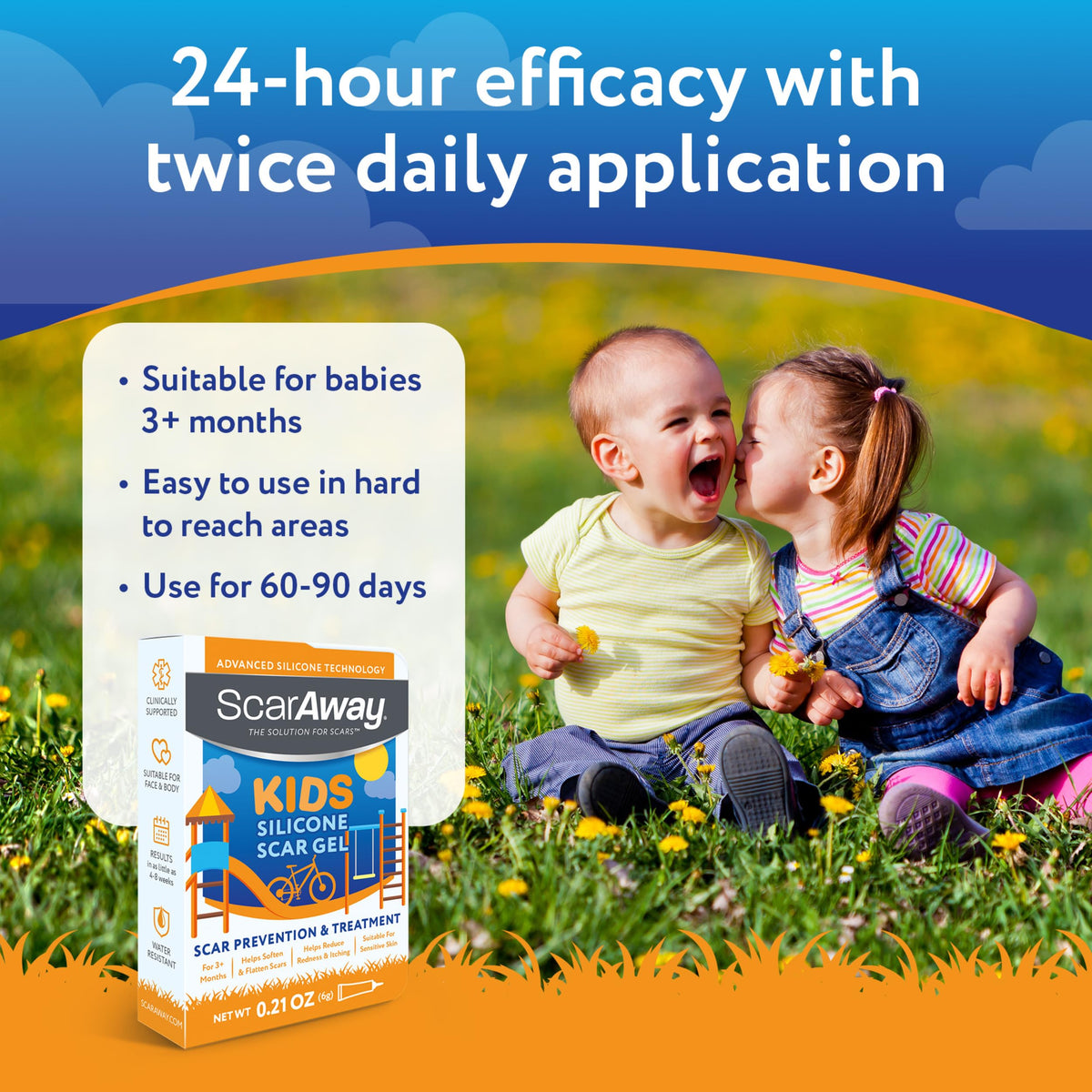 ScarAway Kids Scar Gel, Medical-Grade Silicone Scar Gel, Clear, 6g ScarAway