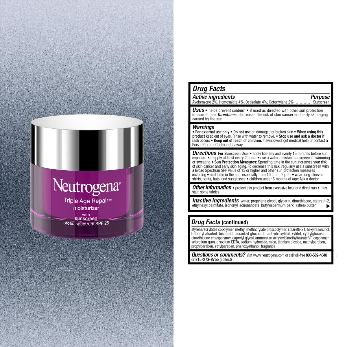 Neutrogena Triple Age Repair Face Moisturizer, SPF 25, 1.7 fl. oz Neutrogena