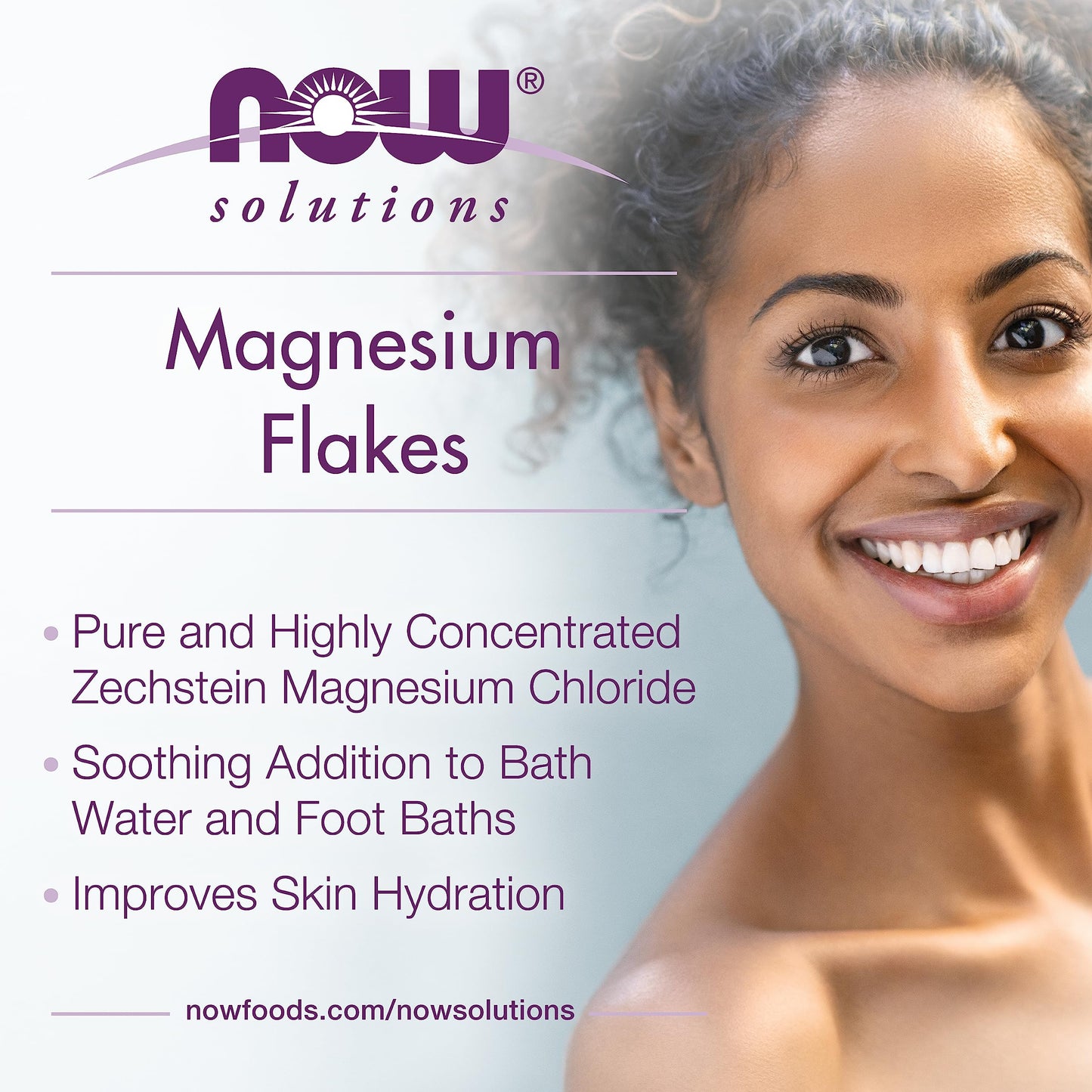 NOW Foods Solutions, Magnesium Flakes, 100% Pure, from the Ancient Zechstein Seabed, Highly Concentrated, 54-Ounce NOW Foods