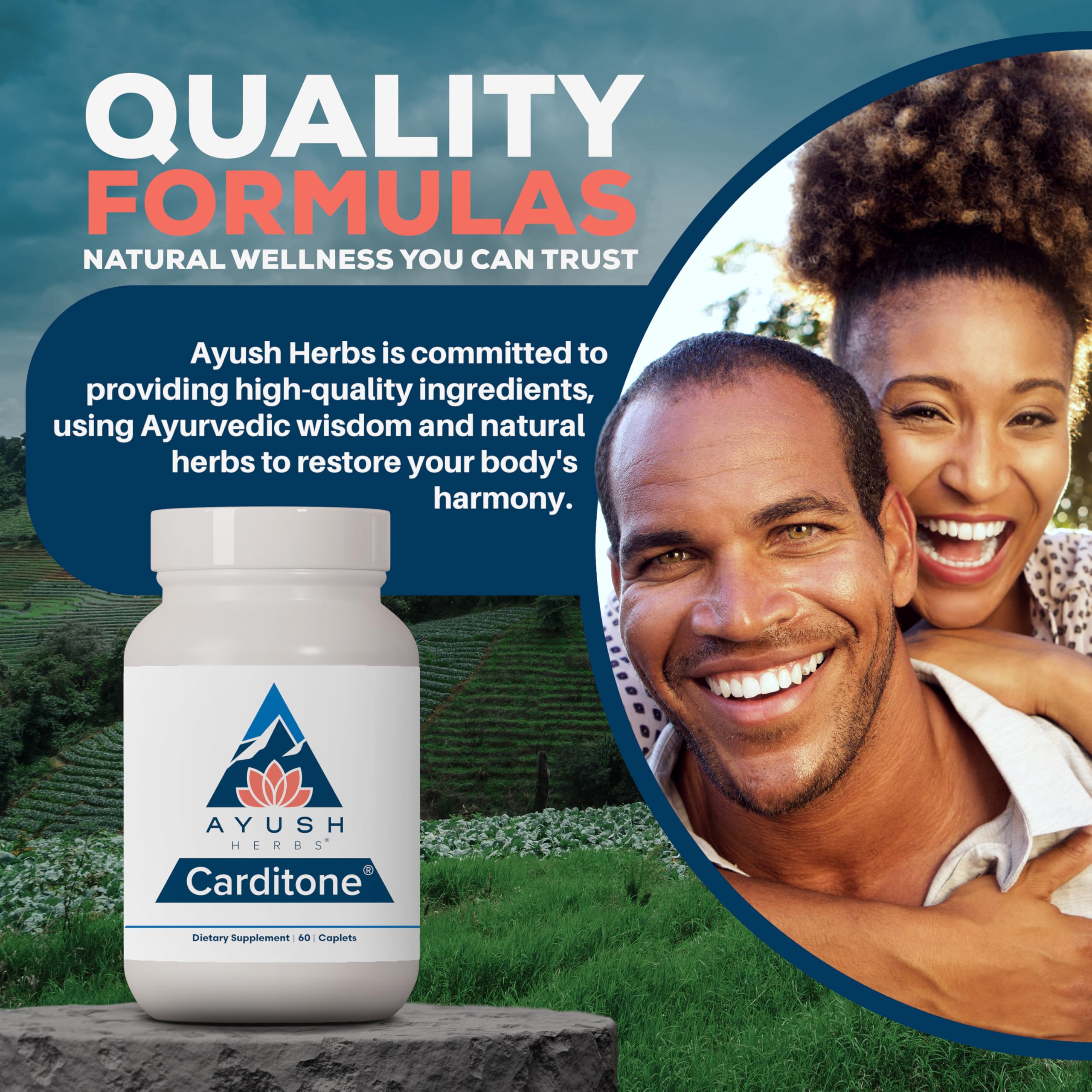 Ayush Herbs Carditone - Natural Heart Health Supplement for Women & Men, BP Formula, Holistic Heart Support with Rauwolfia, Arjuna, Calcium