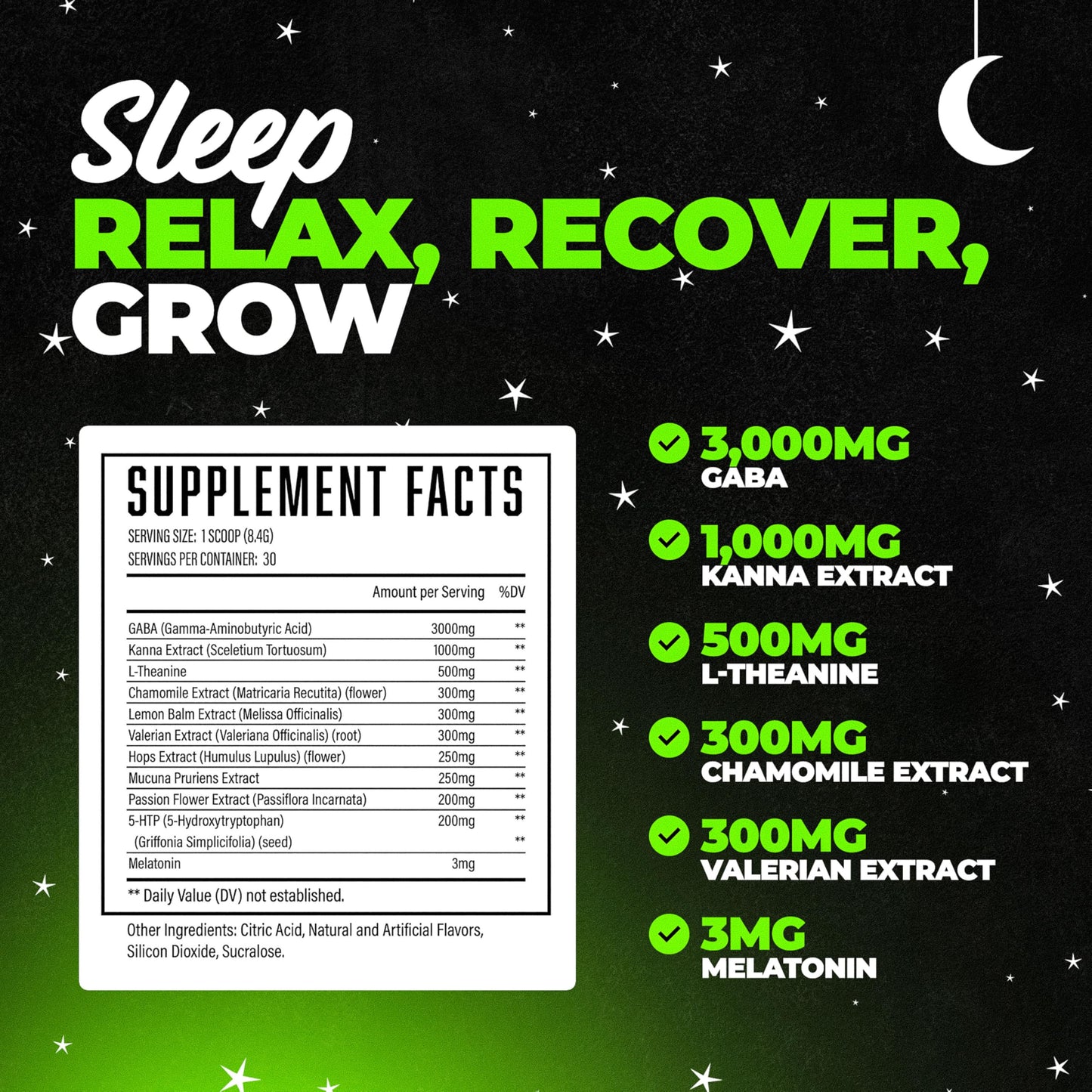 Hibernate Sleep Supplement, Complete & Optimally Dosed Sleep Recovery Formula, Relax & Unwind, Includes GABA, Valerian Root, Melatonin, 5-HTP & More (30 Servings) (BlackBerry Lemonade)